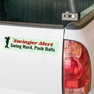 Adesivo Para Carro Engraçado Pau de Golfe - Alerta Swinger!