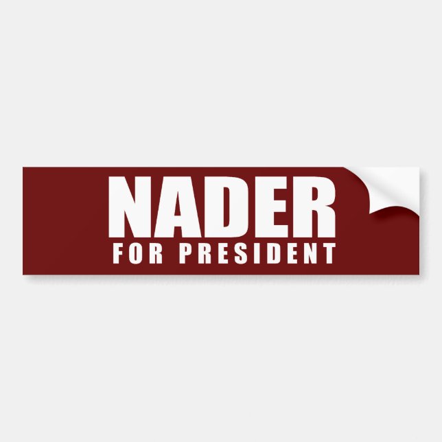 Adesivo Para Carro Engrenagem da eleição de RALPH NADER (Frente)