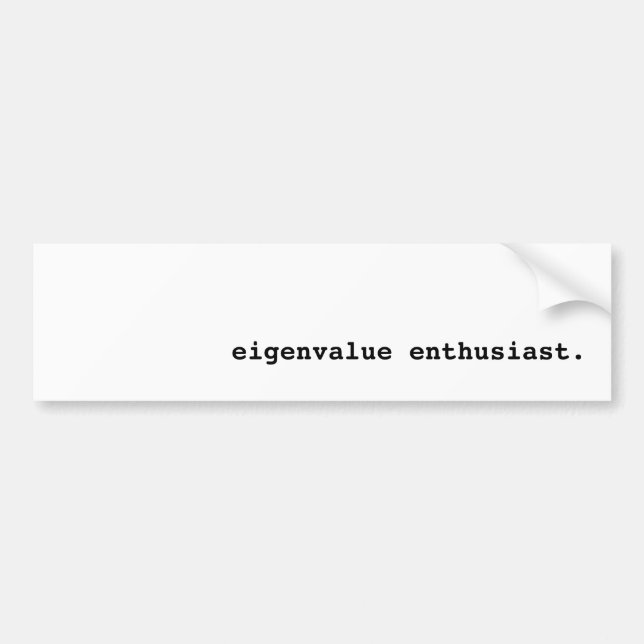 Adesivo Para Carro Entusiasta Eigenvalue (Frente)