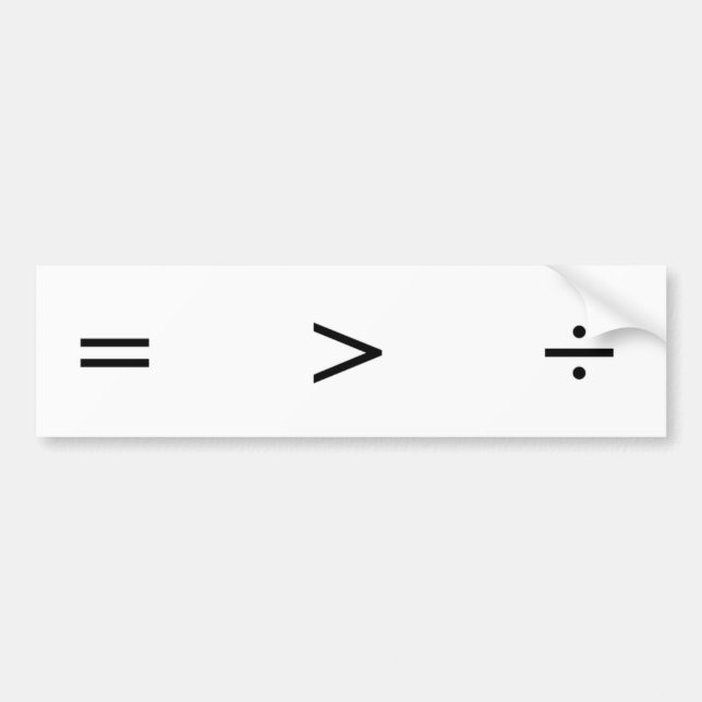 Adesivo Para Carro Equality greater than division (Frente)