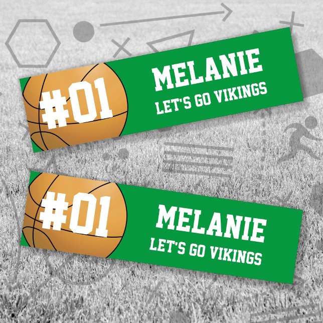 Adesivo Para Carro Equipe Branca de Beisebol Verde (Green and White Baseball Let's Go Team Bumper Sticker. Celebrate your high school / college athlete.)