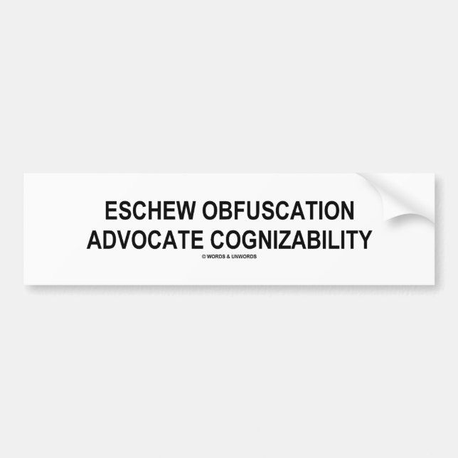 Adesivo Para Carro Eschew Obfuscation Advocation Cognizability Oxymor (Frente)