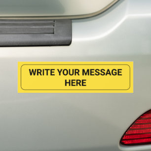 Adesivo Para Carro Escreva Sua Mensagem   Modelo Amarelo de Texto Per