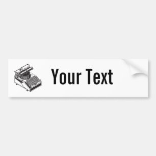 Adesivo Para Carro Escritor - datilografe a máquina da escrita -