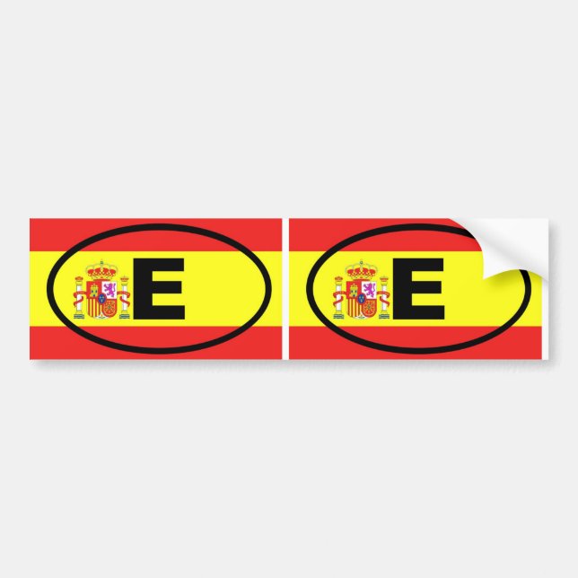 Adesivo Para Carro Espanha - E - oval europeu (Frente)
