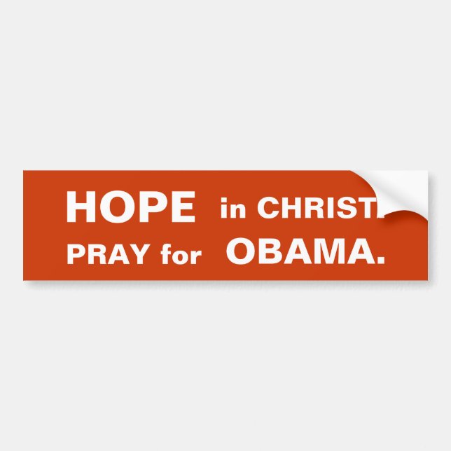 Adesivo Para Carro ESPERANÇA no CRISTO.  PRAY para OBAMA. (Frente)