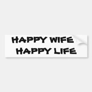 Adesivo Para Carro Esposa feliz = vida feliz