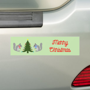 Adesivo Para Carro Esquilos Decorantes de Árvore de Natal Personaliza