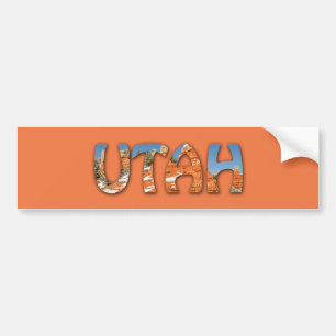 Adesivo Para Carro Estado da UTAH - Vermelho, Laranja, Céu Azul, Nev