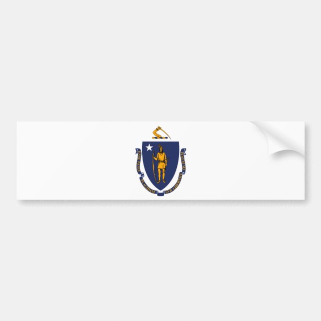 Adesivo Para Carro Estado de Massachusetts Flag Design (Frente)