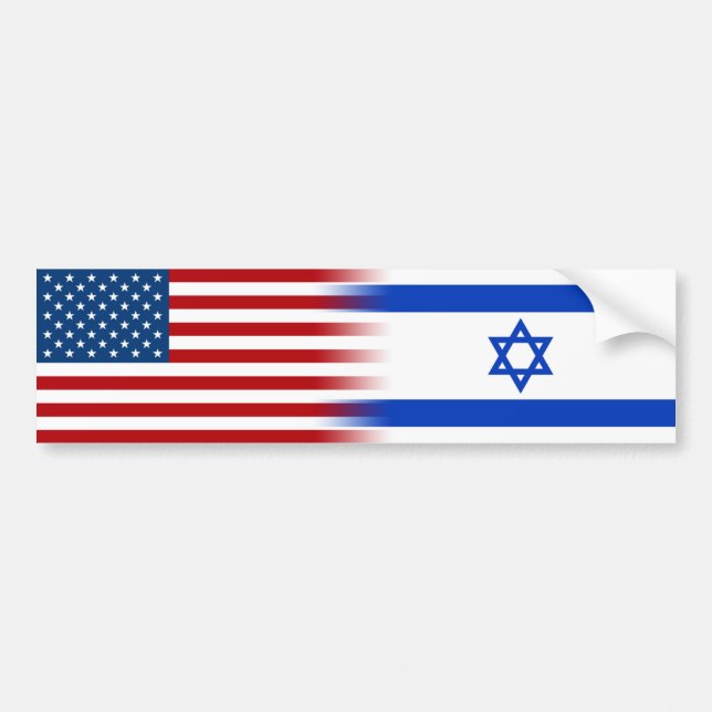 Adesivo Para Carro Estados Unidos Israel aliados pavilhão israelense  (Frente)