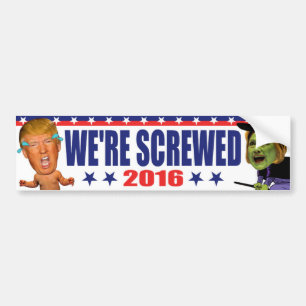 Adesivo Para Carro Estamos Ferrados 2016 - Anti Trump Hillary Clinton
