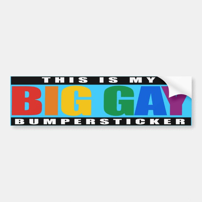 ADESIVO PARA CARRO ESTE É MEU GAY GRANDE BUMPERSTICKER - .PNG (Frente)