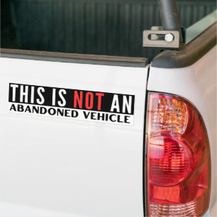 Adesivo Para Carro Este Não É Um Veículo Abandonado Engraçado