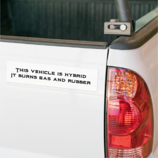 Adesivo Para Carro Este veículo é híbrido - Burns Gas & Rubber