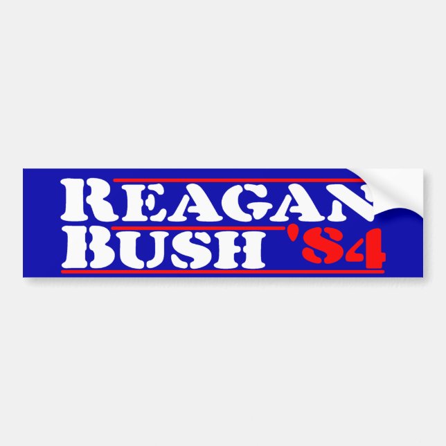 Adesivo Para Carro Estêncil de Reagan Bush '84 (Frente)