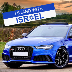 Adesivo Para Carro Estrela Azul de David, Eu fico com Israel