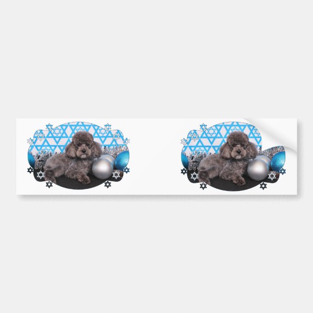 Adesivo Para Carro Estrela de David de Hanukkah - caniche - Murphy (Frente)