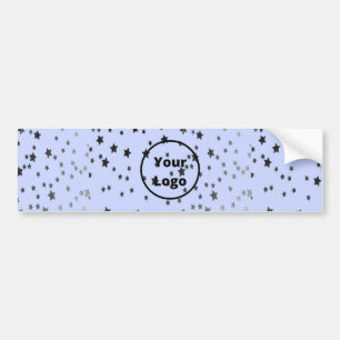 Adesivo Para Carro Estrelas prateadas e pretas em azul