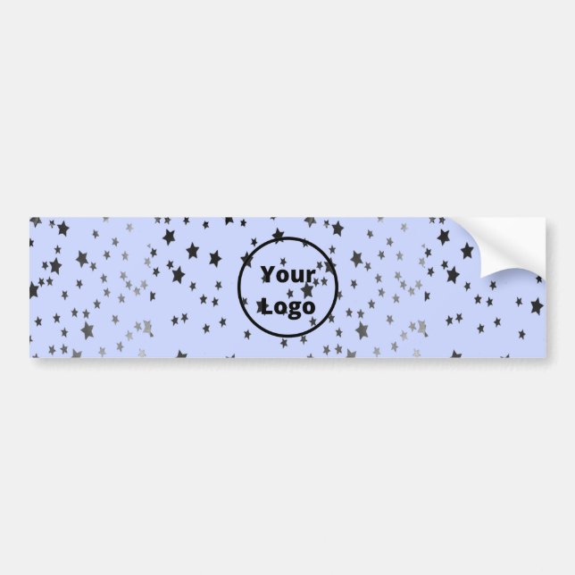 Adesivo Para Carro Estrelas prateadas e pretas em azul (Frente)