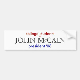 Adesivo Para Carro Estudantes universitários para John McCain