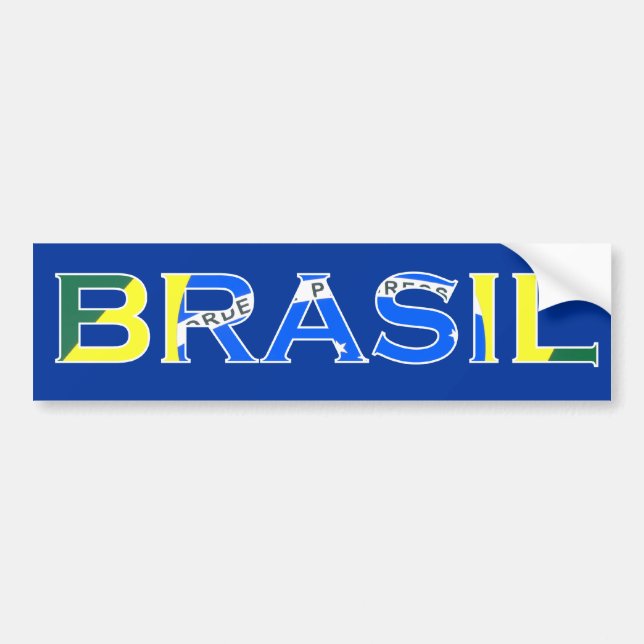 Adesivo Para Carro Etiqueta de "Brasil" (Frente)