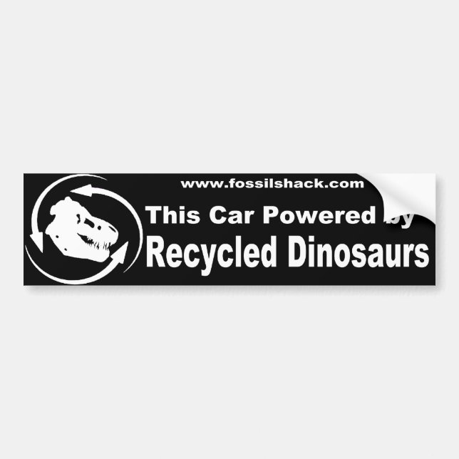 Adesivo Para Carro Etiqueta de Bumber dos dinossauros do reciclado (Frente)