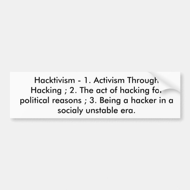 Adesivo Para Carro Etiqueta de Hacktivism (Frente)