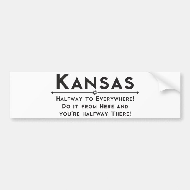 Adesivo Para Carro Etiqueta de Kansas Bumber (Frente)