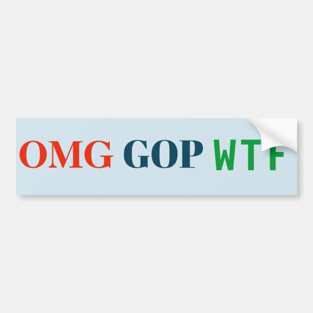 Adesivo Para Carro Etiqueta do GOP WTF de OMG (Frente)
