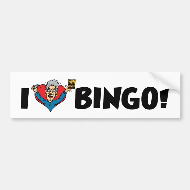 Adesivo Para Carro Eu Adoro Bingo Coração! - Bingo Lovers (Frente)