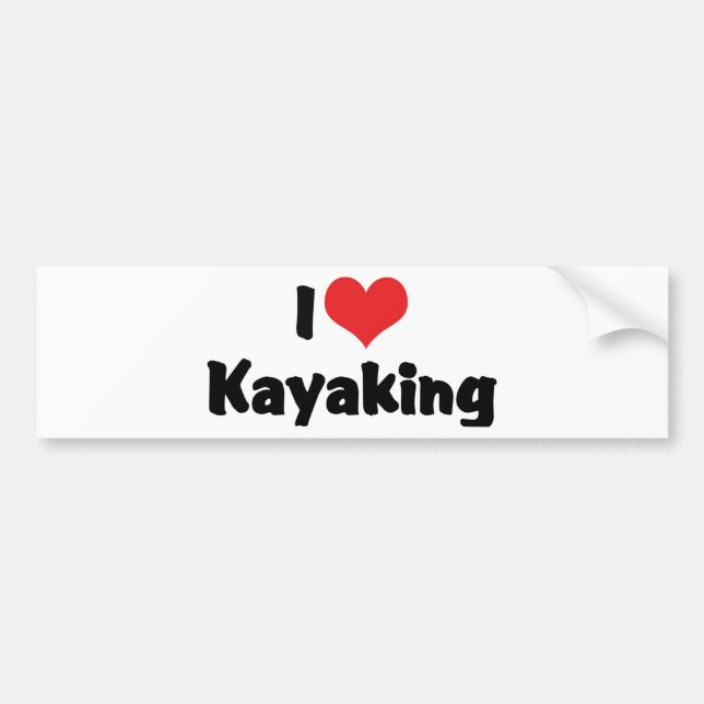 Adesivo Para Carro Eu adoro Heart Kayaking - River Rafting (Frente)