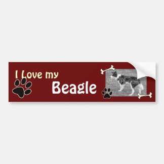 Adesivo Para Carro Eu adoro o meu beagle Bumper Sticker