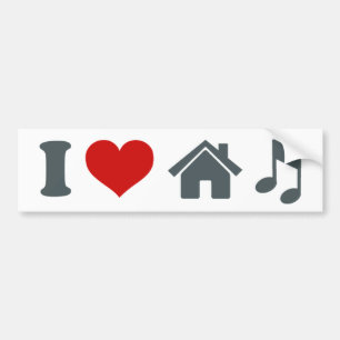 Adesivo Para Carro Eu Adoro o Sticker do Bumper Music House