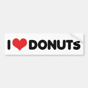 Adesivo Para Carro Eu Adoro Rosquinhas Cardíacas - Rosquinha De Comid
