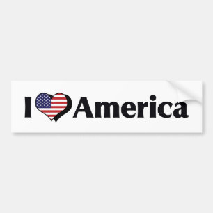 Adesivo Para Carro Eu Amo a Bandeira dos Estados Unidos EUA