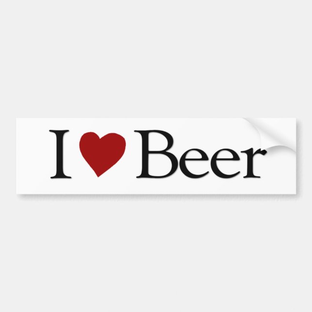 Adesivo Para Carro Eu amo a cerveja (Frente)