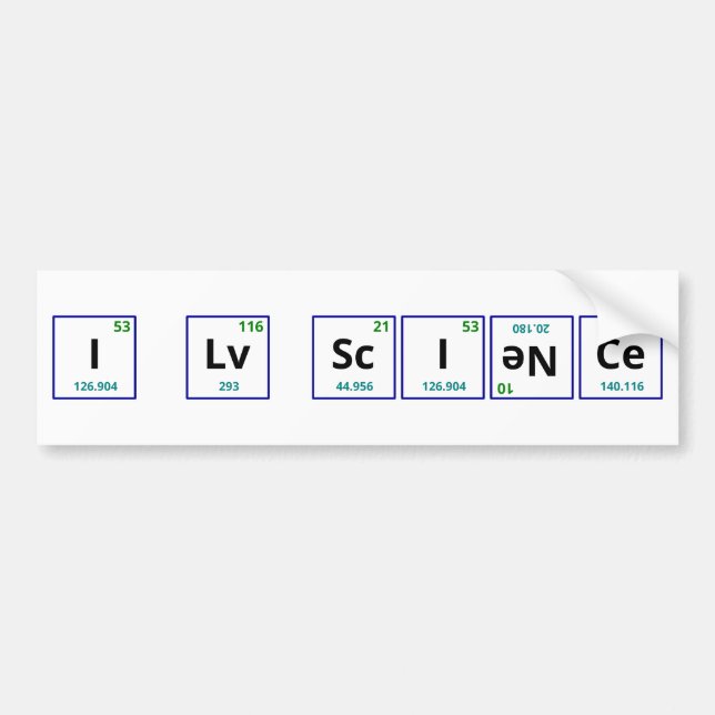 Adesivo Para Carro Eu amo a ciência (Frente)