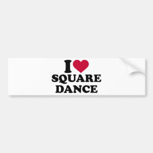 Adesivo Para Carro Eu amo a dança quadrada