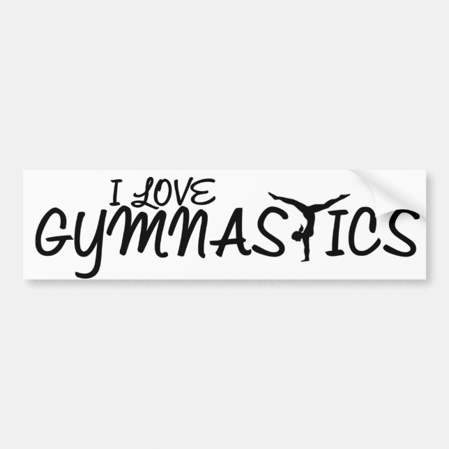 Adesivo Para Carro Eu amo a ginástica (Frente)