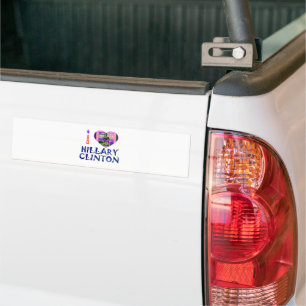 Adesivo Para Carro Eu Amo A Hillary Heart Bumper Sticker