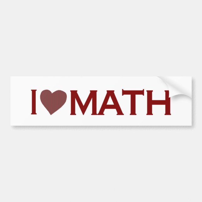Adesivo Para Carro Eu amo a matemática (Frente)