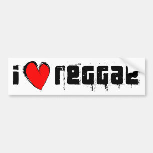 Adesivo Para Carro Eu amo a reggae