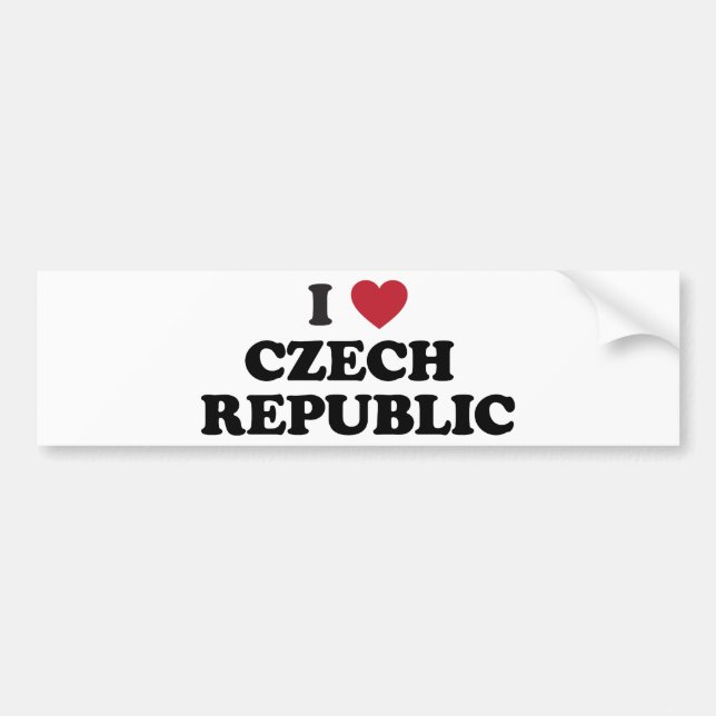 Adesivo Para Carro Eu amo a república checa (Frente)