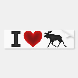 Adesivo Para Carro Eu amo alces