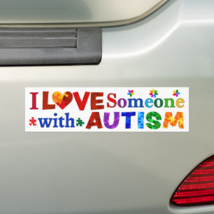 Adesivo Para Carro Eu amo alguém com AUTISM