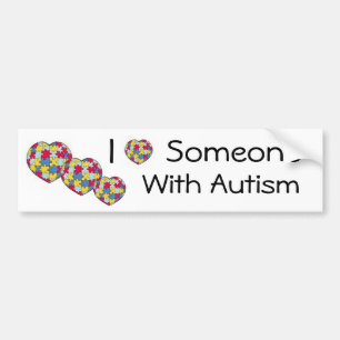 Adesivo Para Carro Eu amo alguém com autismo Bumpersticker