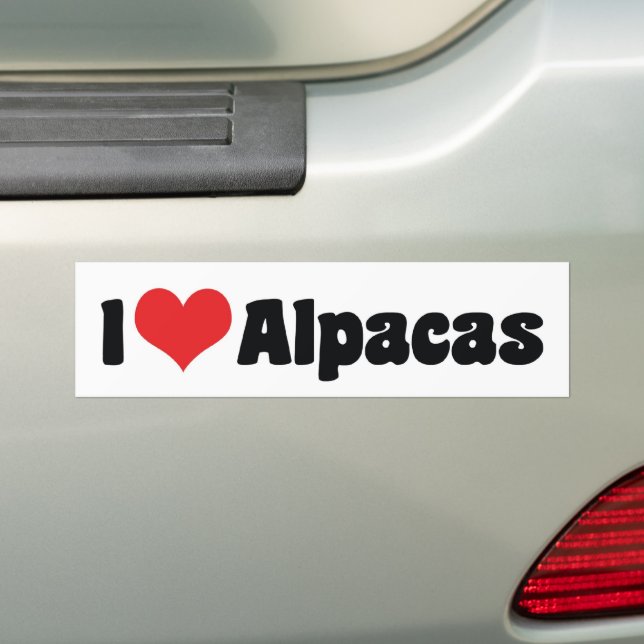 Adesivo Para Carro Eu Amo Alpacas Coração (No carro)
