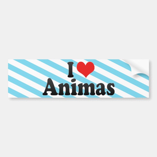 Adesivo Para Carro Eu amo Animas (Frente)
