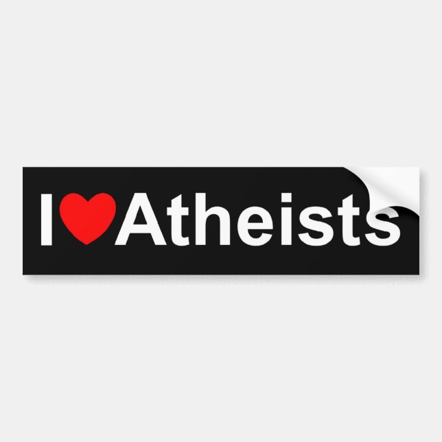 Adesivo Para Carro Eu amo ateus (do coração) (Frente)